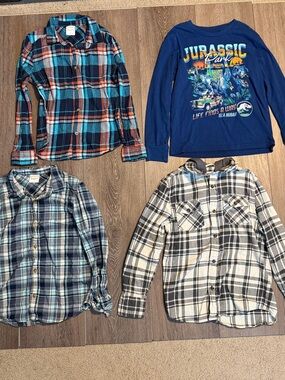 Boys Size Small (8) Plaid Long Sleeve Tops